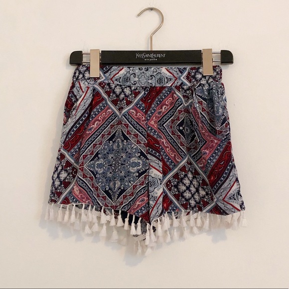 Tassel shorts Thai print beach XS SH - Picture 5 of 8